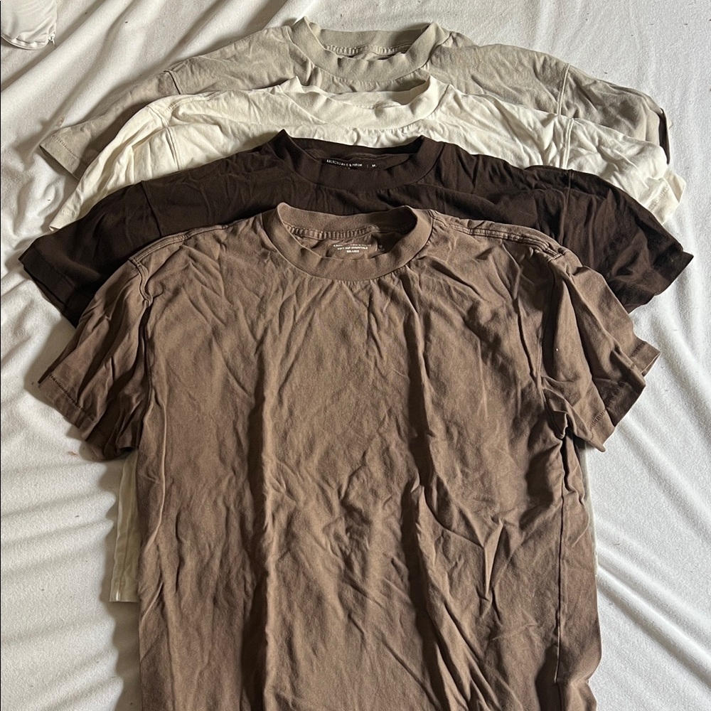 Abercrombie & Fitch Short Sleeve Tees - Brown, Cream, White